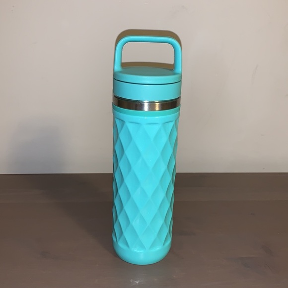 David’s Tea Robin’s Egg Blue Geometric Tumbler with Strainer - Picture 2 of 9